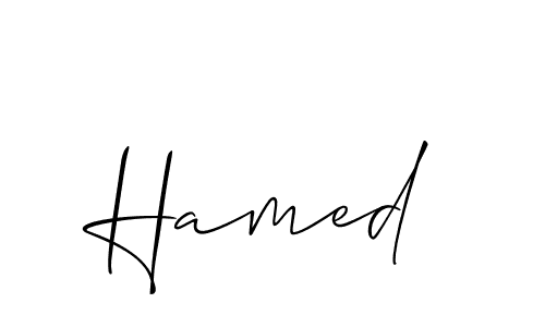 Hamed stylish signature style. Best Handwritten Sign (Allison_Script) for my name. Handwritten Signature Collection Ideas for my name Hamed. Hamed signature style 2 images and pictures png