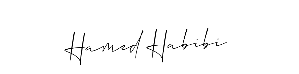 How to make Hamed Habibi name signature. Use Allison_Script style for creating short signs online. This is the latest handwritten sign. Hamed Habibi signature style 2 images and pictures png