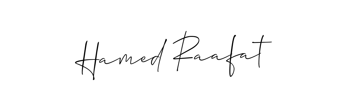 The best way (Allison_Script) to make a short signature is to pick only two or three words in your name. The name Hamed Raafat include a total of six letters. For converting this name. Hamed Raafat signature style 2 images and pictures png