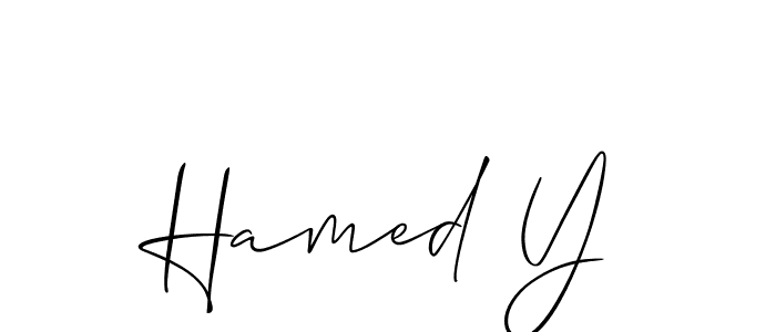 Also we have Hamed Y name is the best signature style. Create professional handwritten signature collection using Allison_Script autograph style. Hamed Y signature style 2 images and pictures png