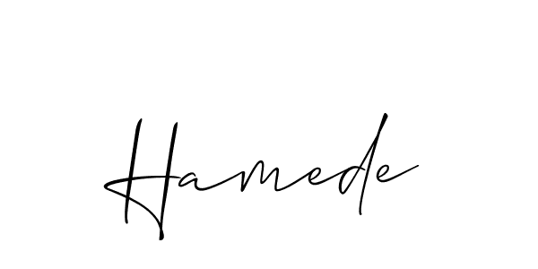 Hamede stylish signature style. Best Handwritten Sign (Allison_Script) for my name. Handwritten Signature Collection Ideas for my name Hamede. Hamede signature style 2 images and pictures png