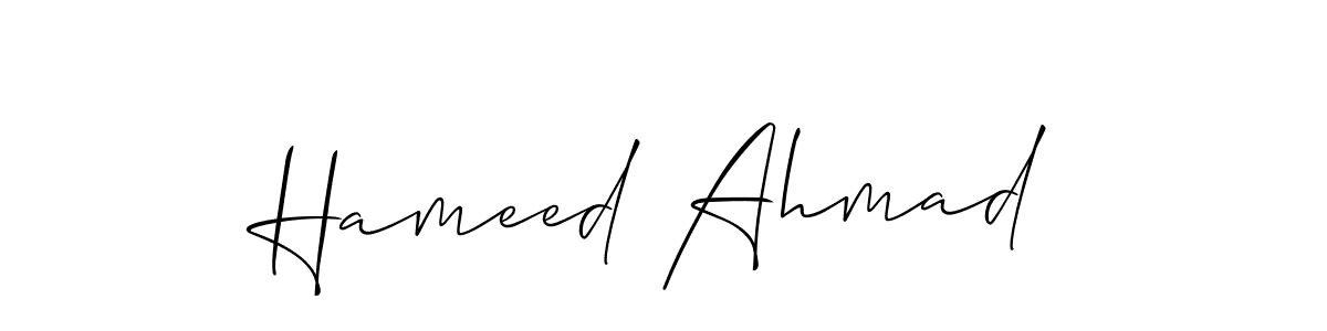 How to make Hameed Ahmad signature? Allison_Script is a professional autograph style. Create handwritten signature for Hameed Ahmad name. Hameed Ahmad signature style 2 images and pictures png