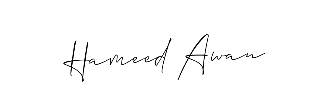 if you are searching for the best signature style for your name Hameed Awan. so please give up your signature search. here we have designed multiple signature styles  using Allison_Script. Hameed Awan signature style 2 images and pictures png