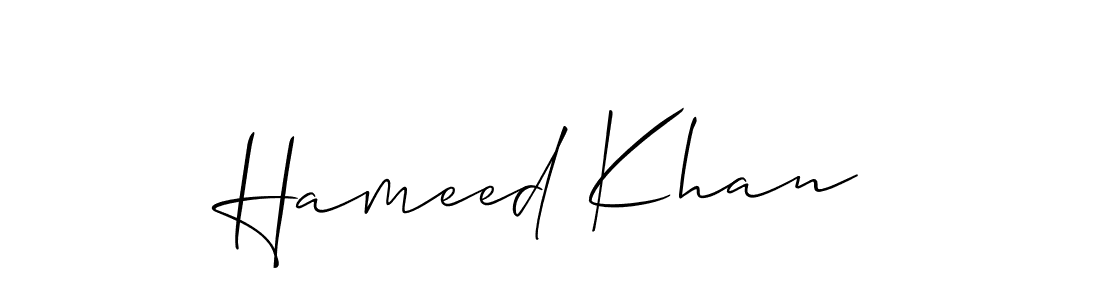 Allison_Script is a professional signature style that is perfect for those who want to add a touch of class to their signature. It is also a great choice for those who want to make their signature more unique. Get Hameed Khan name to fancy signature for free. Hameed Khan signature style 2 images and pictures png