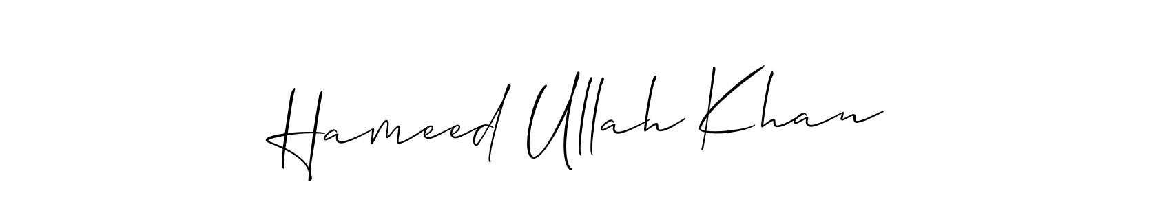 This is the best signature style for the Hameed Ullah Khan name. Also you like these signature font (Allison_Script). Mix name signature. Hameed Ullah Khan signature style 2 images and pictures png