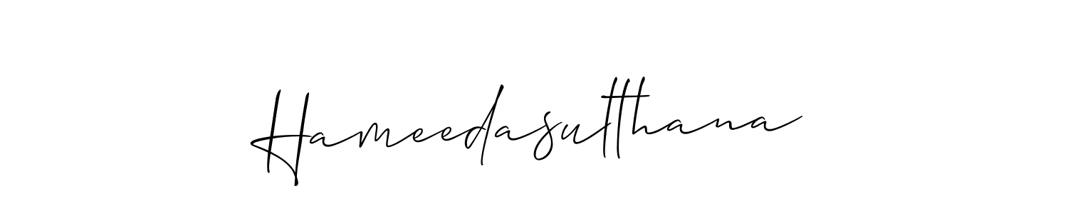 Design your own signature with our free online signature maker. With this signature software, you can create a handwritten (Allison_Script) signature for name Hameedasulthana. Hameedasulthana signature style 2 images and pictures png