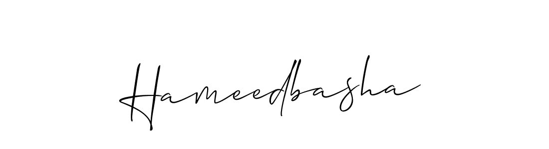 Also You can easily find your signature by using the search form. We will create Hameedbasha name handwritten signature images for you free of cost using Allison_Script sign style. Hameedbasha signature style 2 images and pictures png