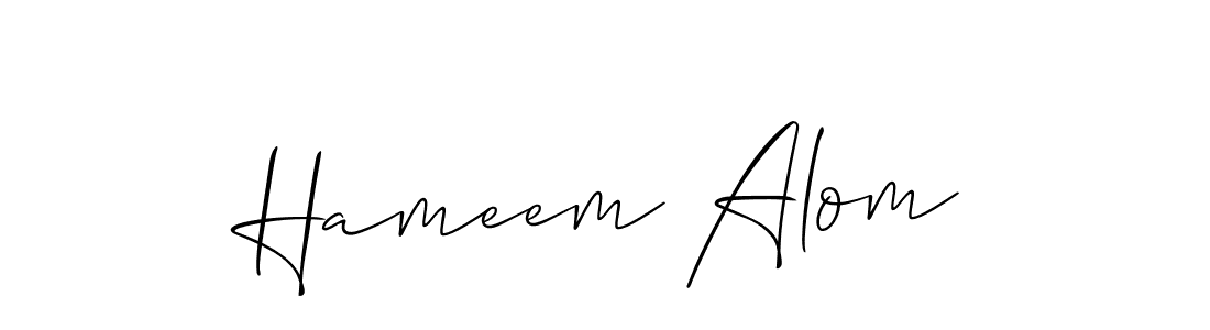 Similarly Allison_Script is the best handwritten signature design. Signature creator online .You can use it as an online autograph creator for name Hameem Alom. Hameem Alom signature style 2 images and pictures png