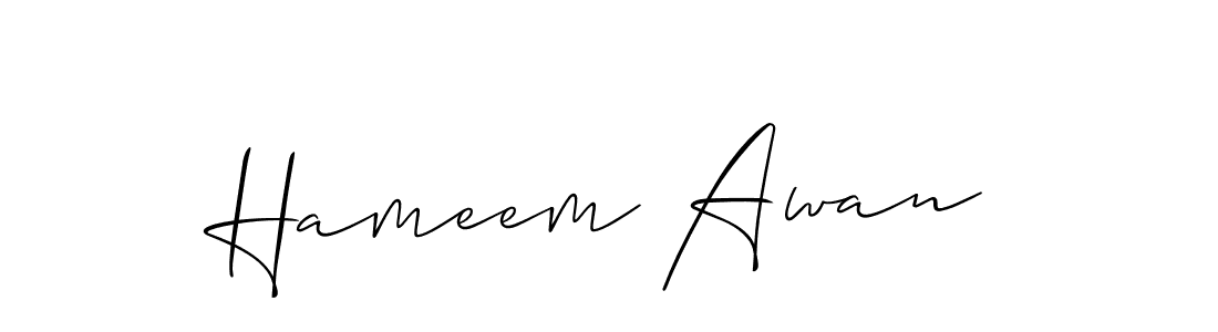 Hameem Awan stylish signature style. Best Handwritten Sign (Allison_Script) for my name. Handwritten Signature Collection Ideas for my name Hameem Awan. Hameem Awan signature style 2 images and pictures png