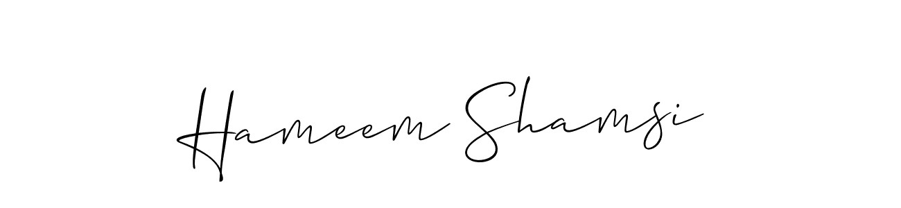 How to Draw Hameem Shamsi signature style? Allison_Script is a latest design signature styles for name Hameem Shamsi. Hameem Shamsi signature style 2 images and pictures png