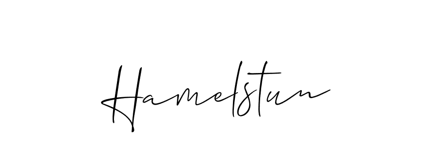 Allison_Script is a professional signature style that is perfect for those who want to add a touch of class to their signature. It is also a great choice for those who want to make their signature more unique. Get Hamelstun name to fancy signature for free. Hamelstun signature style 2 images and pictures png