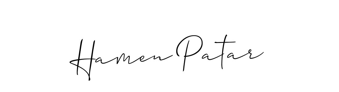 You can use this online signature creator to create a handwritten signature for the name Hamen Patar. This is the best online autograph maker. Hamen Patar signature style 2 images and pictures png
