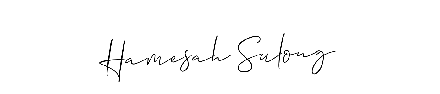 How to Draw Hamesah Sulong signature style? Allison_Script is a latest design signature styles for name Hamesah Sulong. Hamesah Sulong signature style 2 images and pictures png