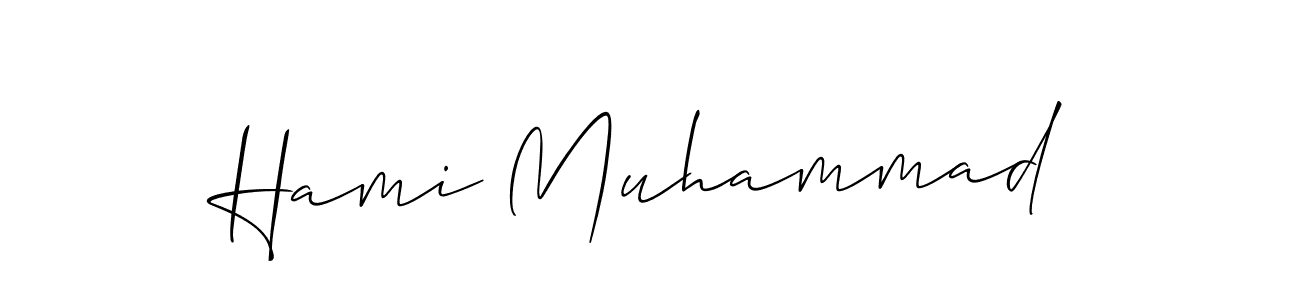 How to make Hami Muhammad name signature. Use Allison_Script style for creating short signs online. This is the latest handwritten sign. Hami Muhammad signature style 2 images and pictures png