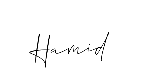 It looks lik you need a new signature style for name Hamid . Design unique handwritten (Allison_Script) signature with our free signature maker in just a few clicks. Hamid  signature style 2 images and pictures png