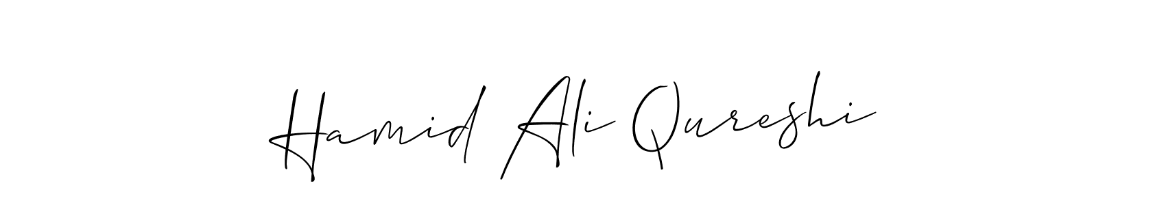 It looks lik you need a new signature style for name Hamid Ali Qureshi. Design unique handwritten (Allison_Script) signature with our free signature maker in just a few clicks. Hamid Ali Qureshi signature style 2 images and pictures png