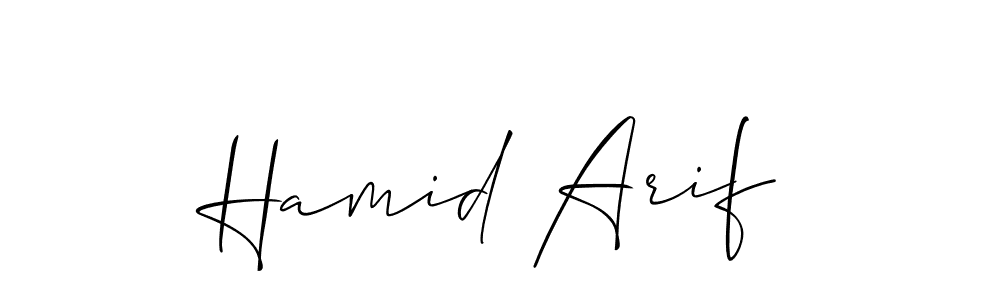 Create a beautiful signature design for name Hamid Arif. With this signature (Allison_Script) fonts, you can make a handwritten signature for free. Hamid Arif signature style 2 images and pictures png