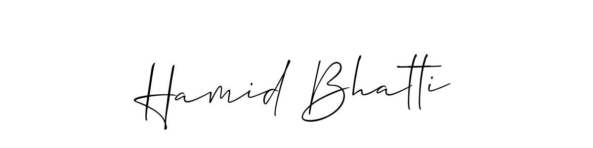 How to Draw Hamid Bhatti signature style? Allison_Script is a latest design signature styles for name Hamid Bhatti. Hamid Bhatti signature style 2 images and pictures png