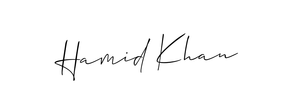 Use a signature maker to create a handwritten signature online. With this signature software, you can design (Allison_Script) your own signature for name Hamid Khan. Hamid Khan signature style 2 images and pictures png