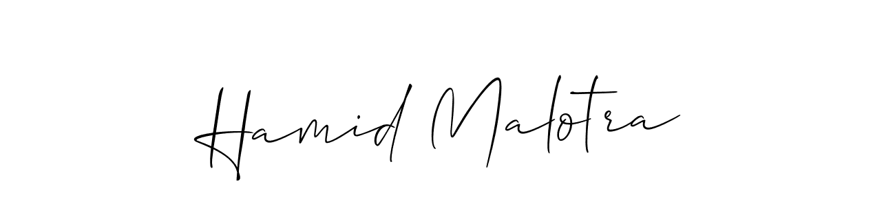 How to make Hamid Malotra signature? Allison_Script is a professional autograph style. Create handwritten signature for Hamid Malotra name. Hamid Malotra signature style 2 images and pictures png