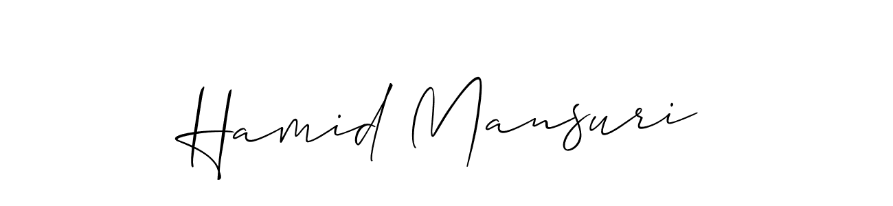 How to make Hamid Mansuri signature? Allison_Script is a professional autograph style. Create handwritten signature for Hamid Mansuri name. Hamid Mansuri signature style 2 images and pictures png