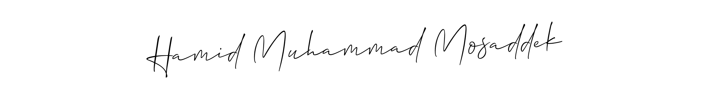 The best way (Allison_Script) to make a short signature is to pick only two or three words in your name. The name Hamid Muhammad Mosaddek include a total of six letters. For converting this name. Hamid Muhammad Mosaddek signature style 2 images and pictures png