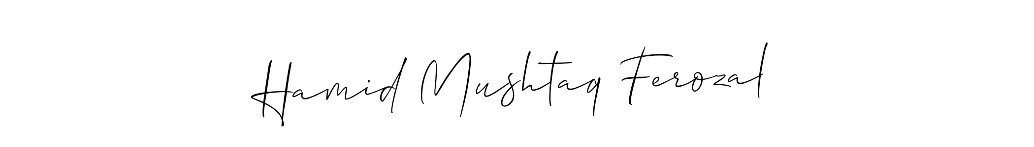 Hamid Mushtaq Ferozal stylish signature style. Best Handwritten Sign (Allison_Script) for my name. Handwritten Signature Collection Ideas for my name Hamid Mushtaq Ferozal. Hamid Mushtaq Ferozal signature style 2 images and pictures png