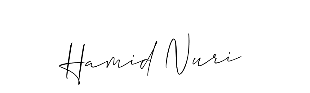 How to make Hamid Nuri signature? Allison_Script is a professional autograph style. Create handwritten signature for Hamid Nuri name. Hamid Nuri signature style 2 images and pictures png