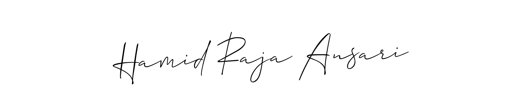 How to make Hamid Raja Ansari name signature. Use Allison_Script style for creating short signs online. This is the latest handwritten sign. Hamid Raja Ansari signature style 2 images and pictures png