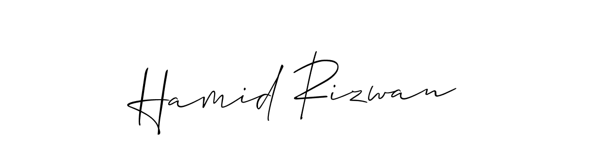 It looks lik you need a new signature style for name Hamid Rizwan. Design unique handwritten (Allison_Script) signature with our free signature maker in just a few clicks. Hamid Rizwan signature style 2 images and pictures png
