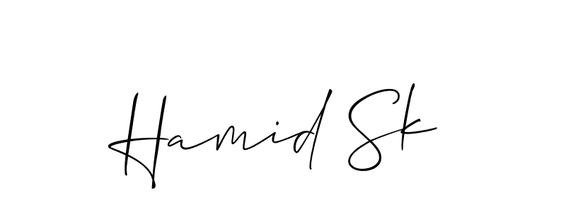 Hamid Sk stylish signature style. Best Handwritten Sign (Allison_Script) for my name. Handwritten Signature Collection Ideas for my name Hamid Sk. Hamid Sk signature style 2 images and pictures png