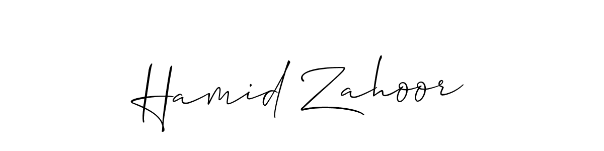 How to make Hamid Zahoor name signature. Use Allison_Script style for creating short signs online. This is the latest handwritten sign. Hamid Zahoor signature style 2 images and pictures png