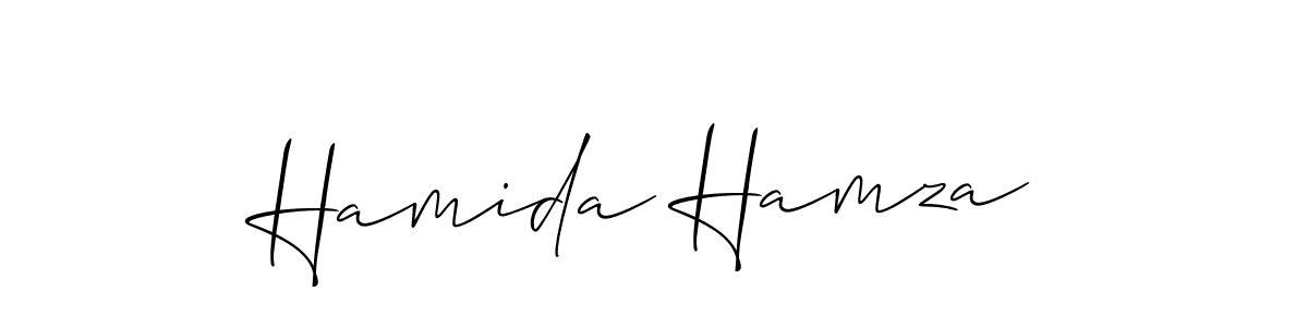 Also we have Hamida Hamza name is the best signature style. Create professional handwritten signature collection using Allison_Script autograph style. Hamida Hamza signature style 2 images and pictures png