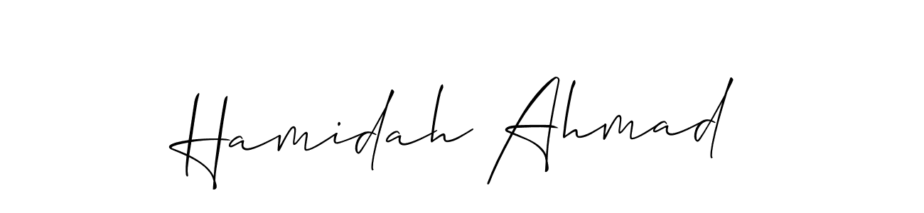 How to Draw Hamidah Ahmad signature style? Allison_Script is a latest design signature styles for name Hamidah Ahmad. Hamidah Ahmad signature style 2 images and pictures png