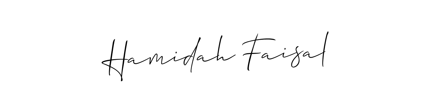 Hamidah Faisal stylish signature style. Best Handwritten Sign (Allison_Script) for my name. Handwritten Signature Collection Ideas for my name Hamidah Faisal. Hamidah Faisal signature style 2 images and pictures png