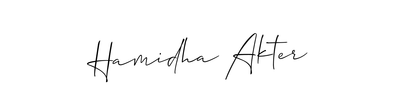 This is the best signature style for the Hamidha Akter name. Also you like these signature font (Allison_Script). Mix name signature. Hamidha Akter signature style 2 images and pictures png