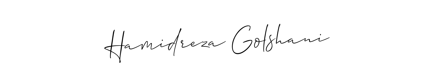 if you are searching for the best signature style for your name Hamidreza Golshani. so please give up your signature search. here we have designed multiple signature styles  using Allison_Script. Hamidreza Golshani signature style 2 images and pictures png