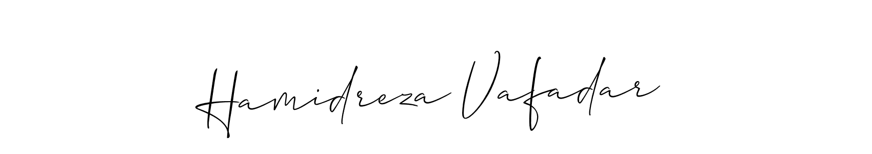 Similarly Allison_Script is the best handwritten signature design. Signature creator online .You can use it as an online autograph creator for name Hamidreza Vafadar. Hamidreza Vafadar signature style 2 images and pictures png