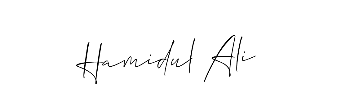 How to make Hamidul Ali signature? Allison_Script is a professional autograph style. Create handwritten signature for Hamidul Ali name. Hamidul Ali signature style 2 images and pictures png