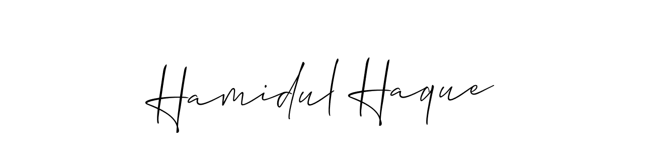 How to make Hamidul Haque name signature. Use Allison_Script style for creating short signs online. This is the latest handwritten sign. Hamidul Haque signature style 2 images and pictures png