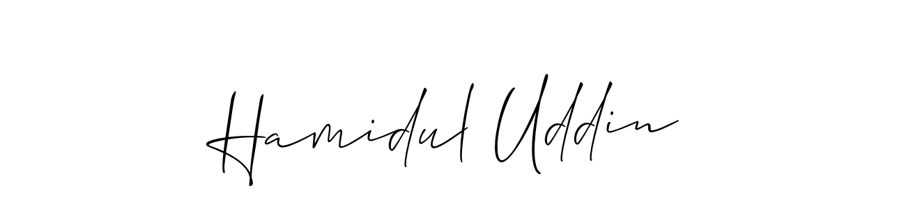 Use a signature maker to create a handwritten signature online. With this signature software, you can design (Allison_Script) your own signature for name Hamidul Uddin. Hamidul Uddin signature style 2 images and pictures png