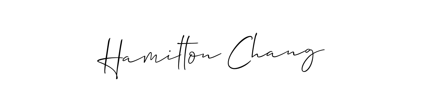 Design your own signature with our free online signature maker. With this signature software, you can create a handwritten (Allison_Script) signature for name Hamilton Chang. Hamilton Chang signature style 2 images and pictures png