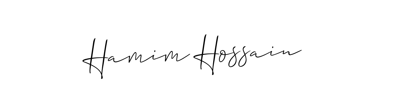 It looks lik you need a new signature style for name Hamim Hossain. Design unique handwritten (Allison_Script) signature with our free signature maker in just a few clicks. Hamim Hossain signature style 2 images and pictures png