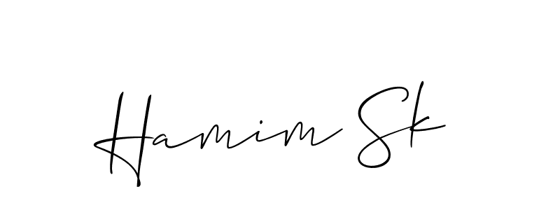 It looks lik you need a new signature style for name Hamim Sk. Design unique handwritten (Allison_Script) signature with our free signature maker in just a few clicks. Hamim Sk signature style 2 images and pictures png