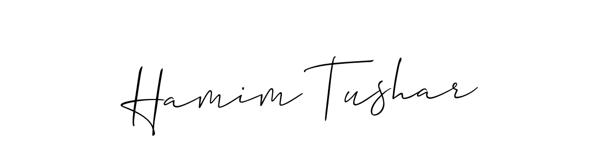 Use a signature maker to create a handwritten signature online. With this signature software, you can design (Allison_Script) your own signature for name Hamim Tushar. Hamim Tushar signature style 2 images and pictures png