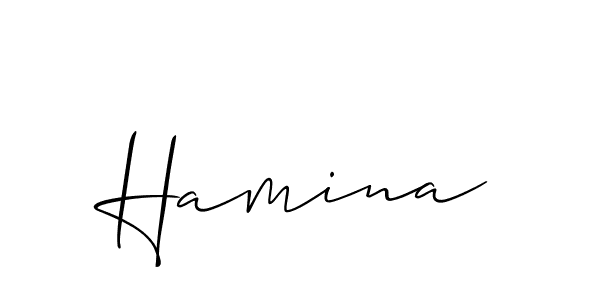 How to make Hamina signature? Allison_Script is a professional autograph style. Create handwritten signature for Hamina name. Hamina signature style 2 images and pictures png