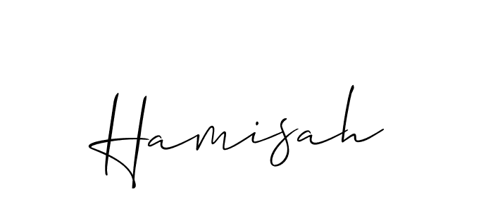 if you are searching for the best signature style for your name Hamisah. so please give up your signature search. here we have designed multiple signature styles  using Allison_Script. Hamisah signature style 2 images and pictures png