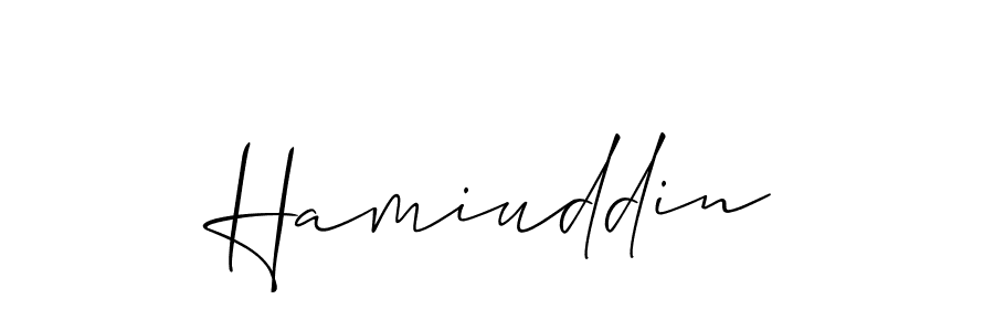 How to make Hamiuddin signature? Allison_Script is a professional autograph style. Create handwritten signature for Hamiuddin name. Hamiuddin signature style 2 images and pictures png