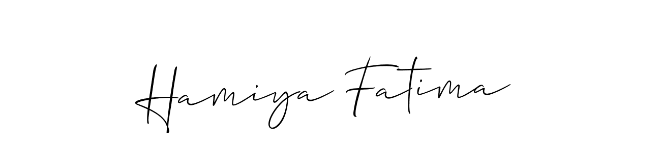 Similarly Allison_Script is the best handwritten signature design. Signature creator online .You can use it as an online autograph creator for name Hamiya Fatima. Hamiya Fatima signature style 2 images and pictures png