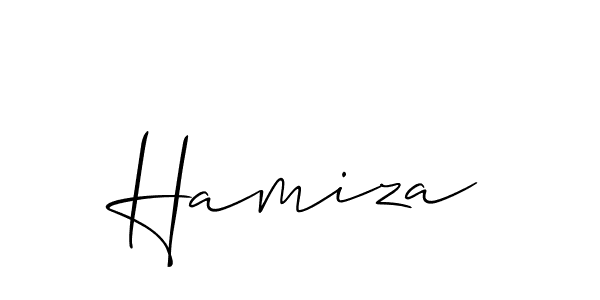 Design your own signature with our free online signature maker. With this signature software, you can create a handwritten (Allison_Script) signature for name Hamiza. Hamiza signature style 2 images and pictures png